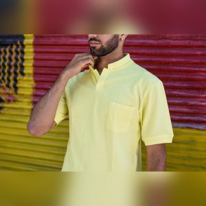پولو شرت قاپک کوتاه لیمویی پک 12 عددی