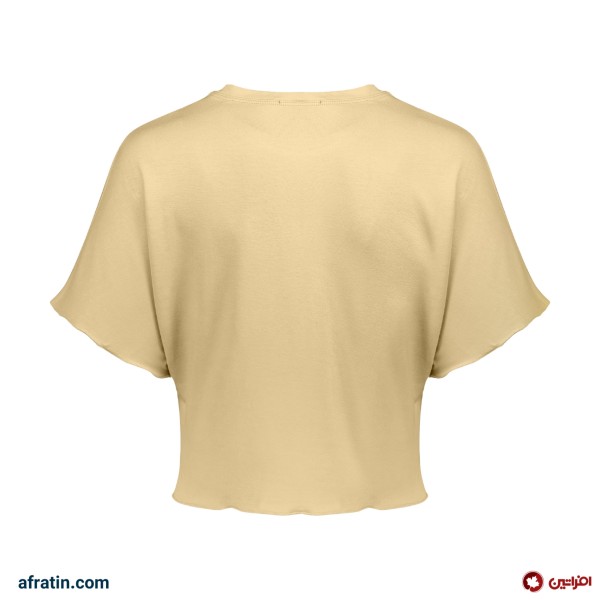 فروش اینترنتی ست تیشرت و شلوارک زنانه مدل آرام رنگ کرم کد6573