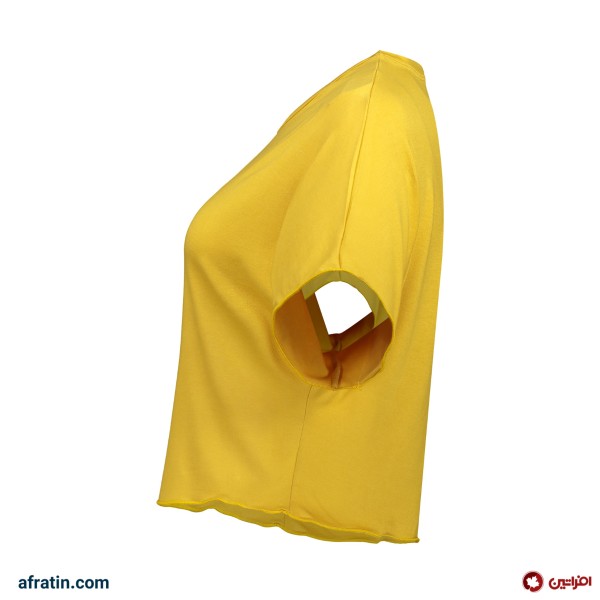 فروش اینترنتی ست تیشرت و شلوارک زنانه مدل آرام رنگ خردلی کد6573