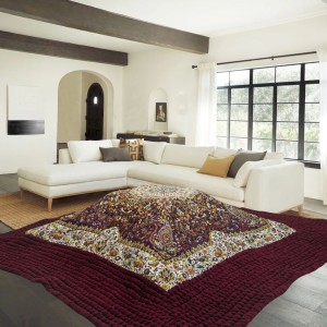 لحاف کرسی کلاسیک خاتون زرشکی( دست دوز)