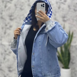 کت جین کلاه دار