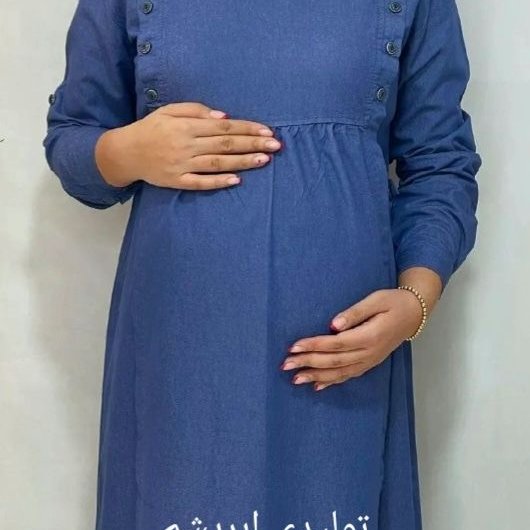 فروش اینترنتی پیراهن بارداری جین در سه رنگ